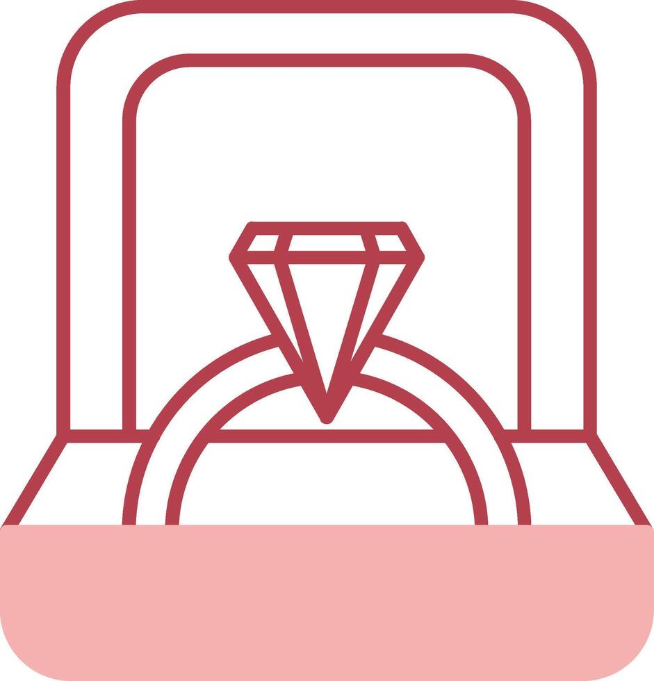 Ring Box Solid Two Color Icon vector