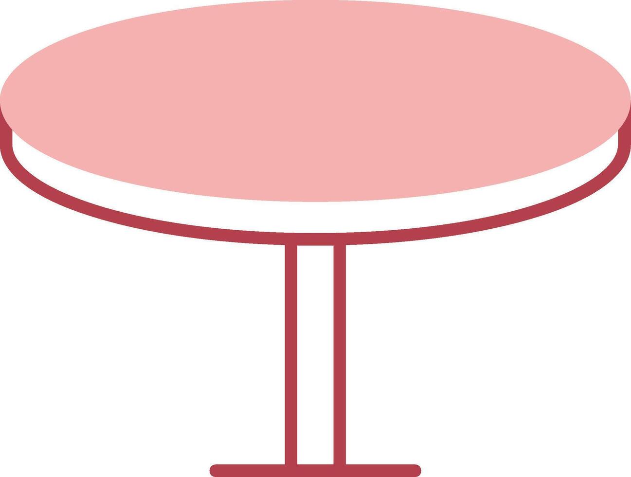 Round Table Solid Two Color Icon vector