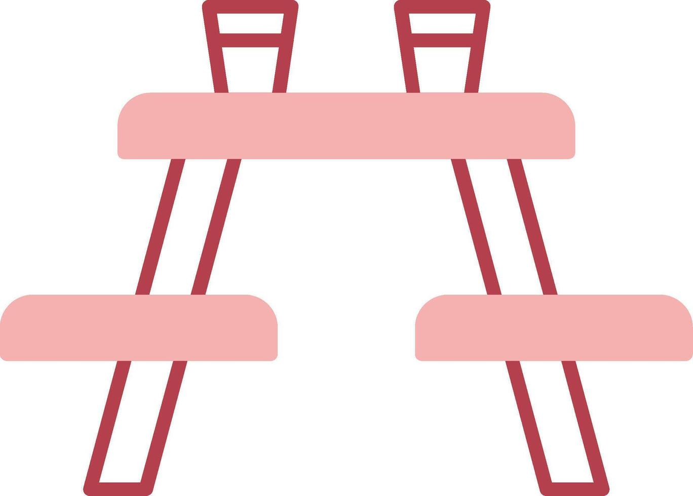 Picnic Table Solid Two Color Icon vector