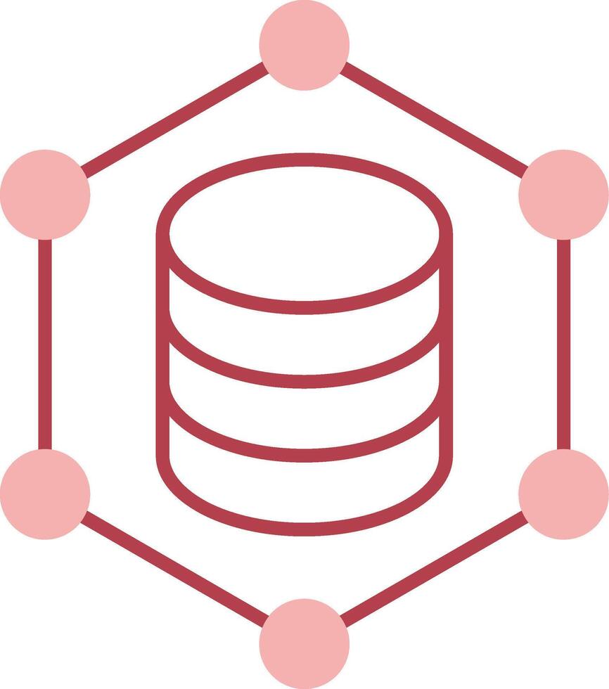 blockchain sólido dos color icono vector