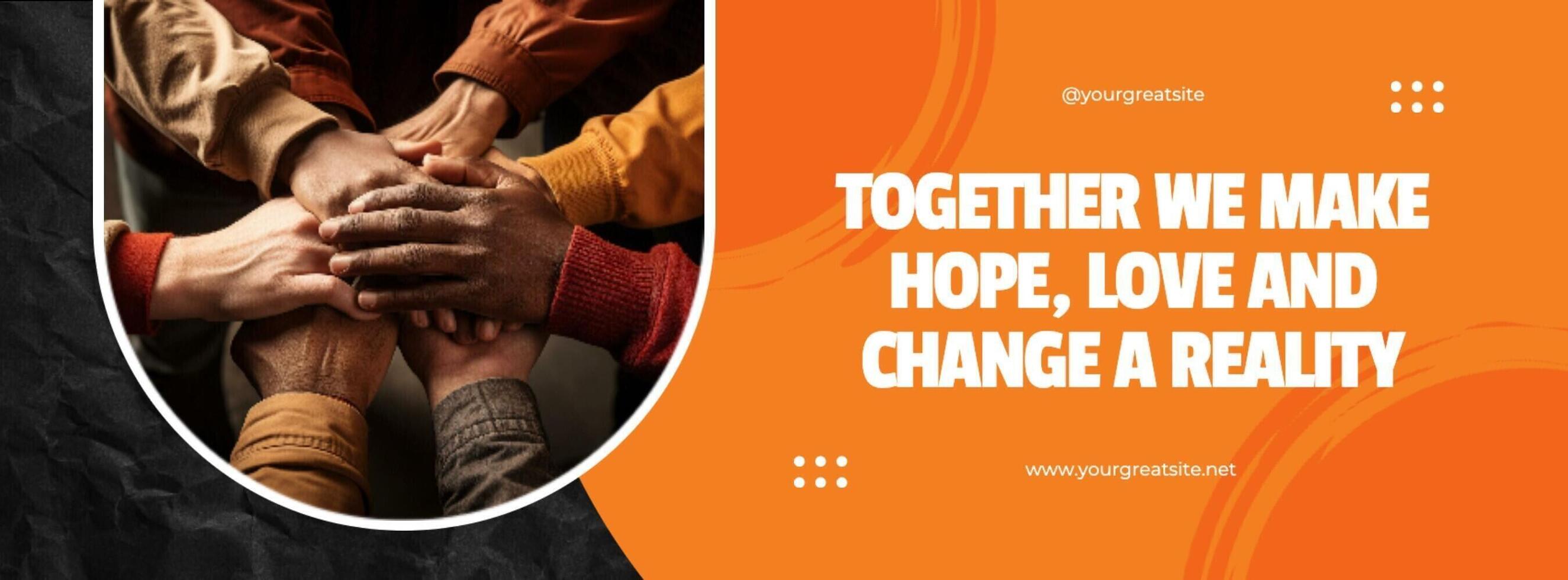 orange black charity facebook cover template