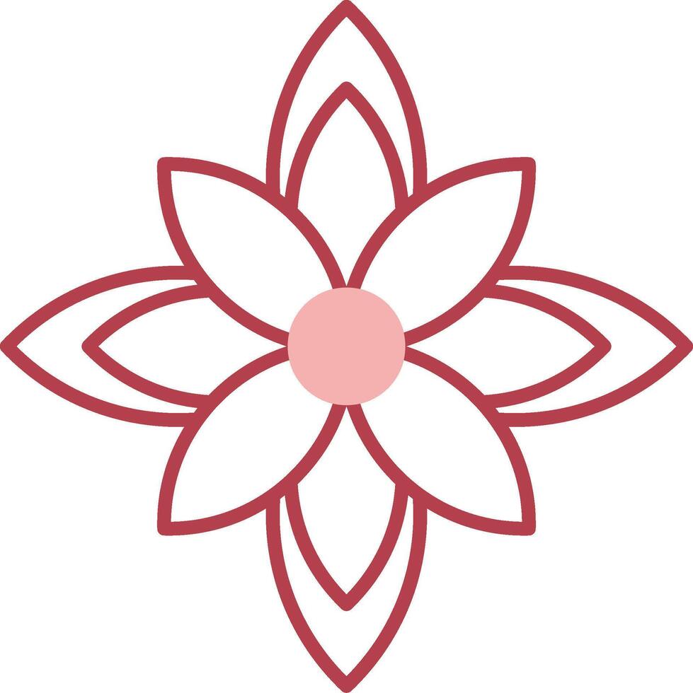 Poinsettia Solid Two Color Icon vector