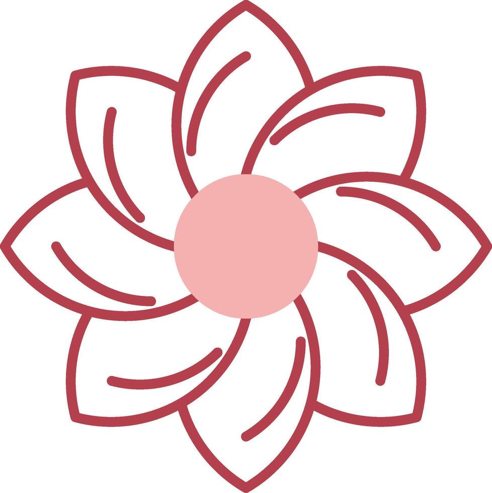 Floral Design Solid Two Color Icon vector
