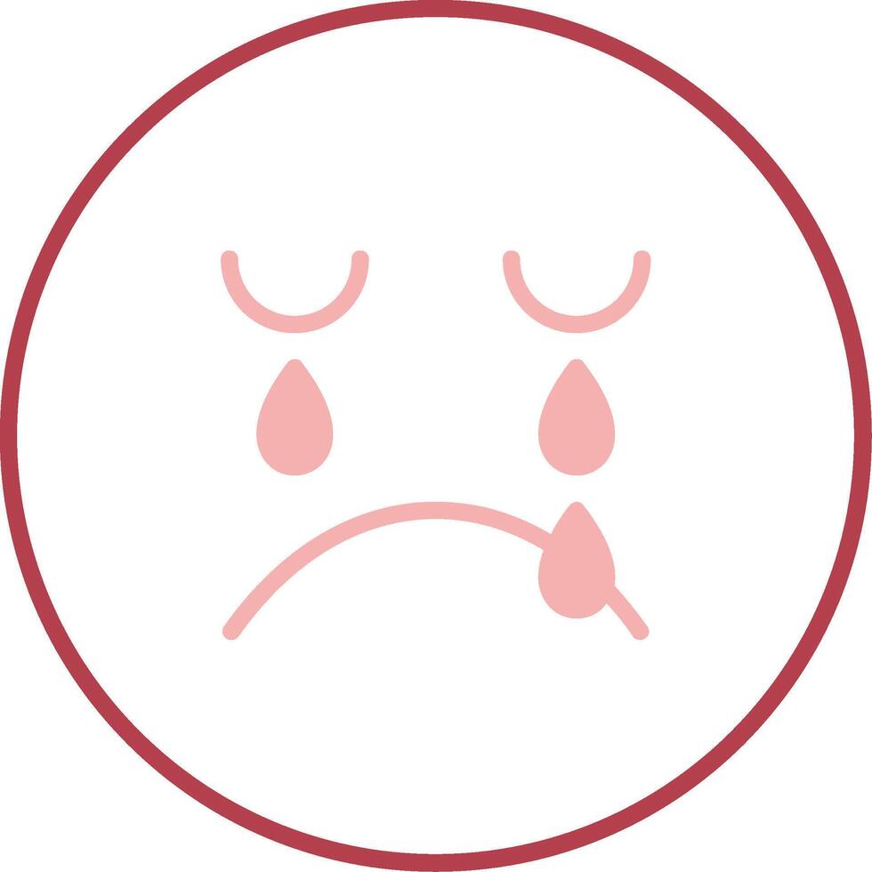 Crying Solid Two Color Icon vector