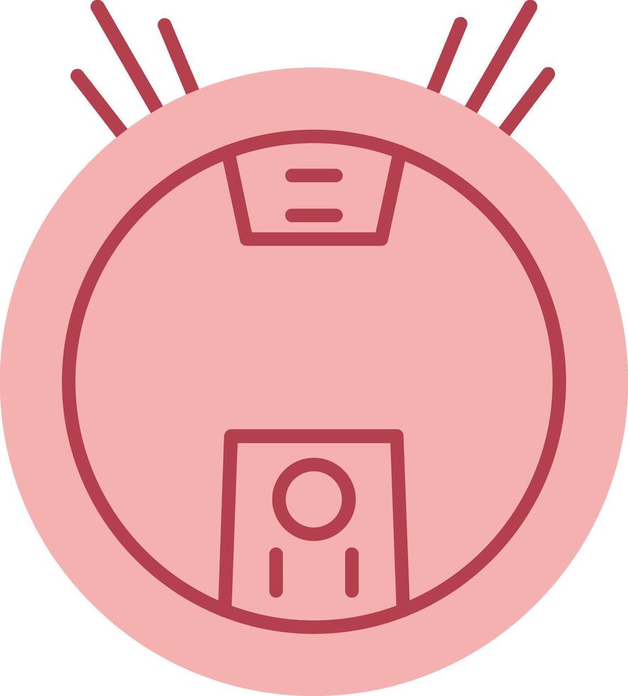 Robot Vacuum Solid Two Color Icon vector