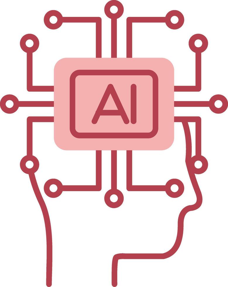 Artificial Intelligence Solid Two Color Icon vector
