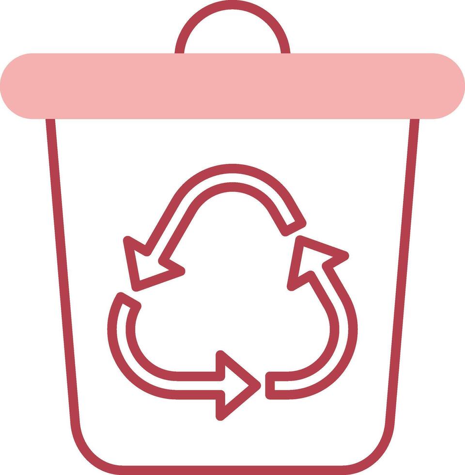 Recycle Bin Solid Two Color Icon vector