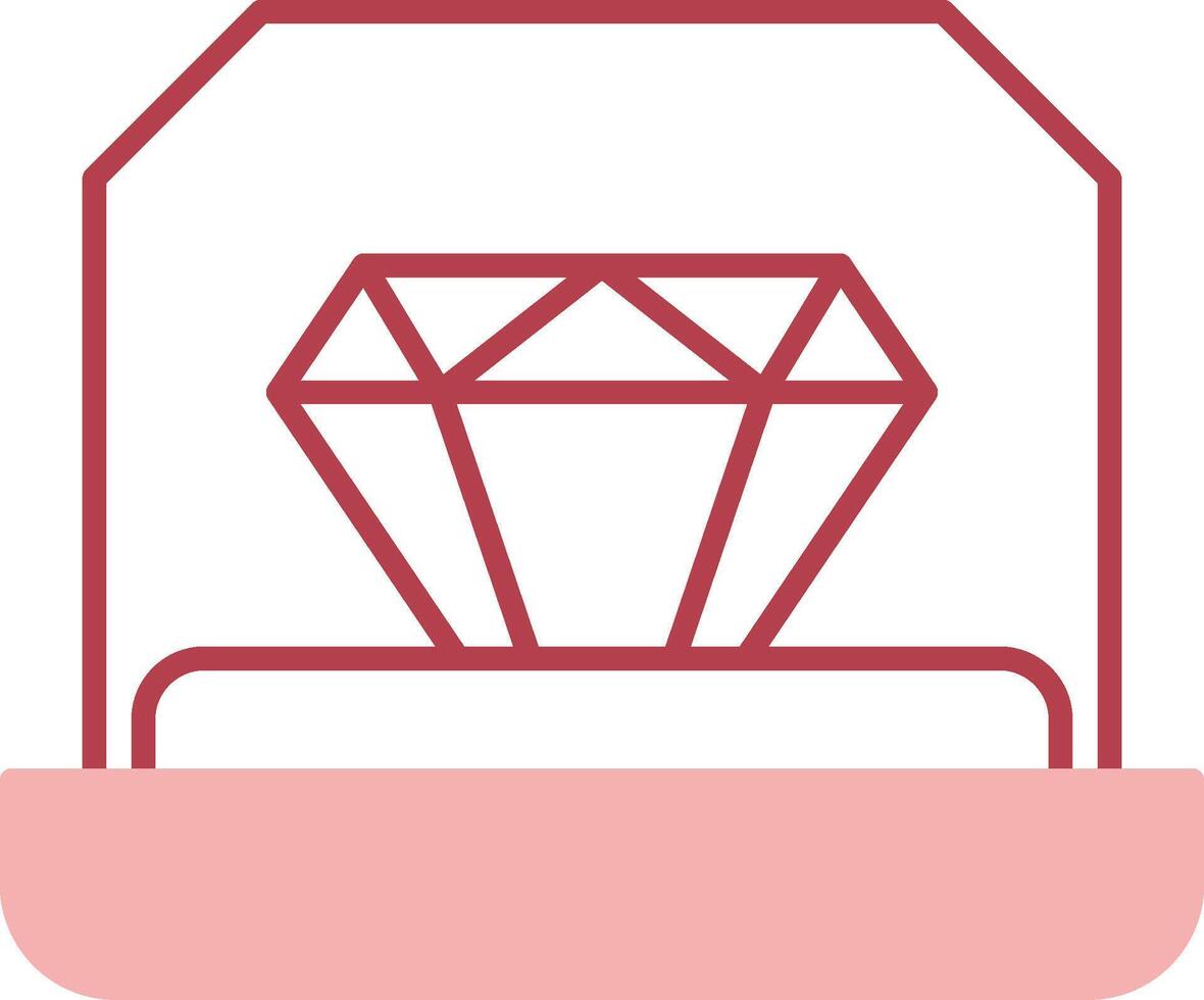 Engagement Ring Solid Two Color Icon vector
