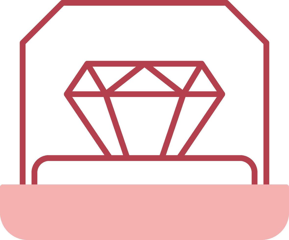 Engagement Ring Solid Two Color Icon vector