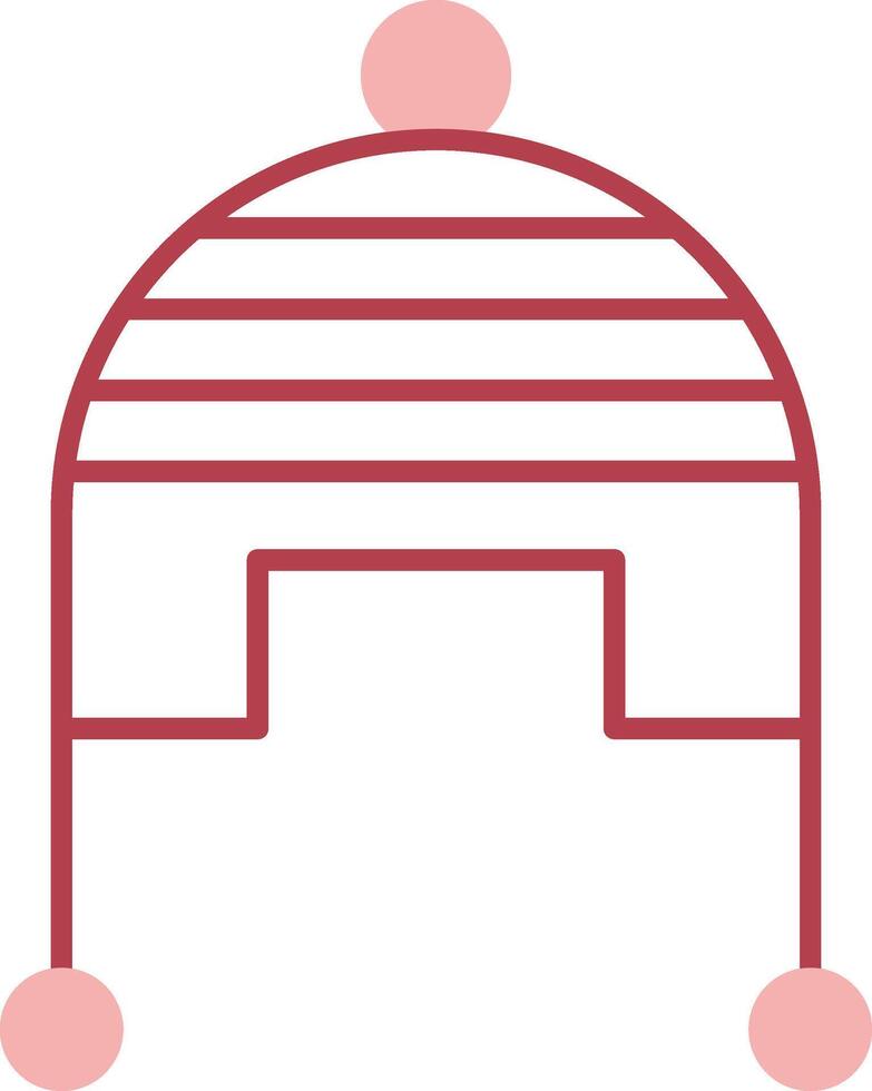Winter Cap Solid Two Color Icon vector