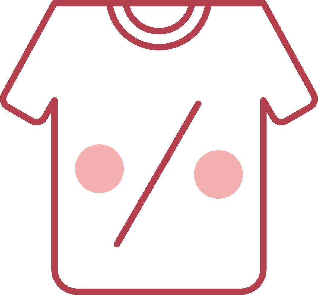 camiseta sólido dos color icono vector