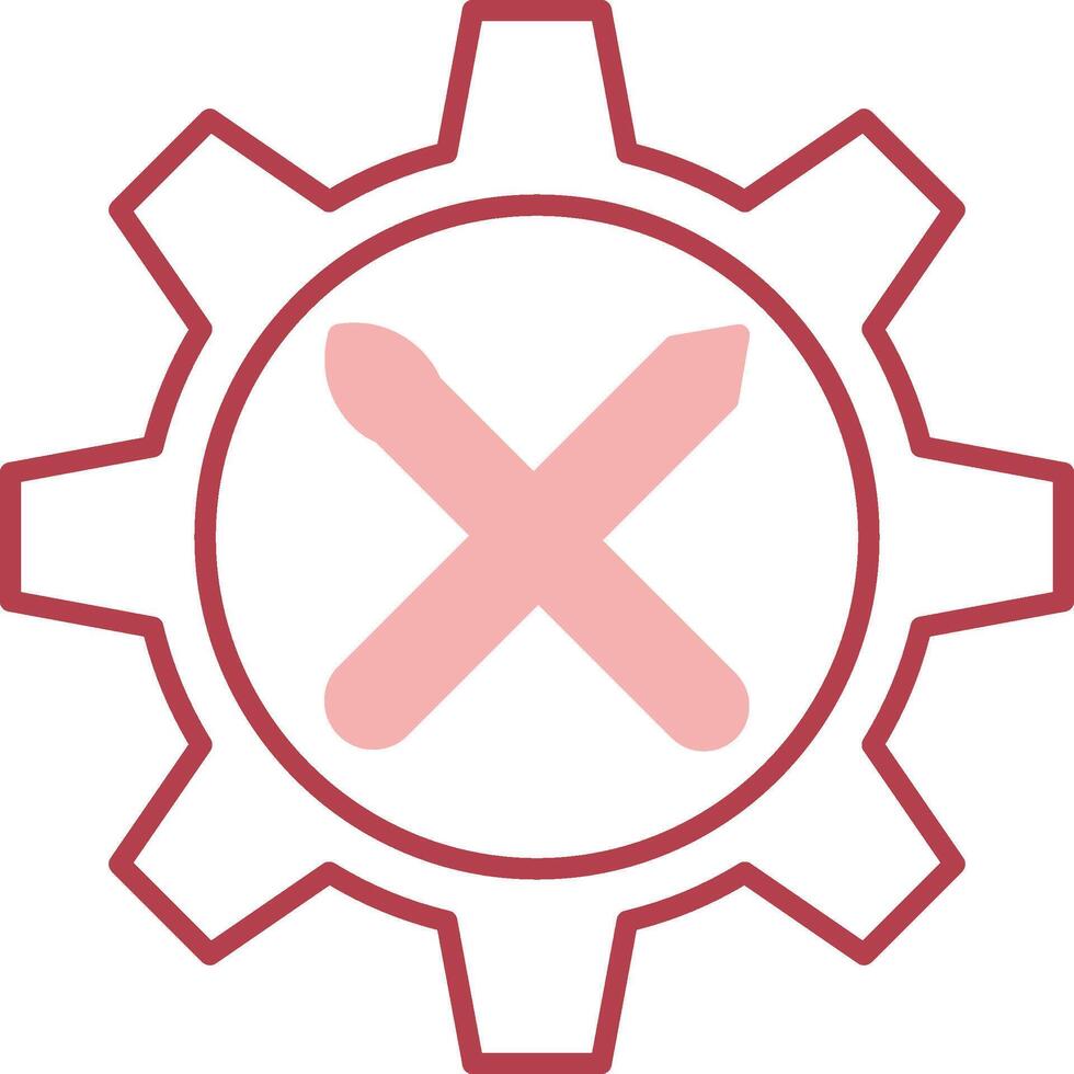 Gear Solid Two Color Icon vector