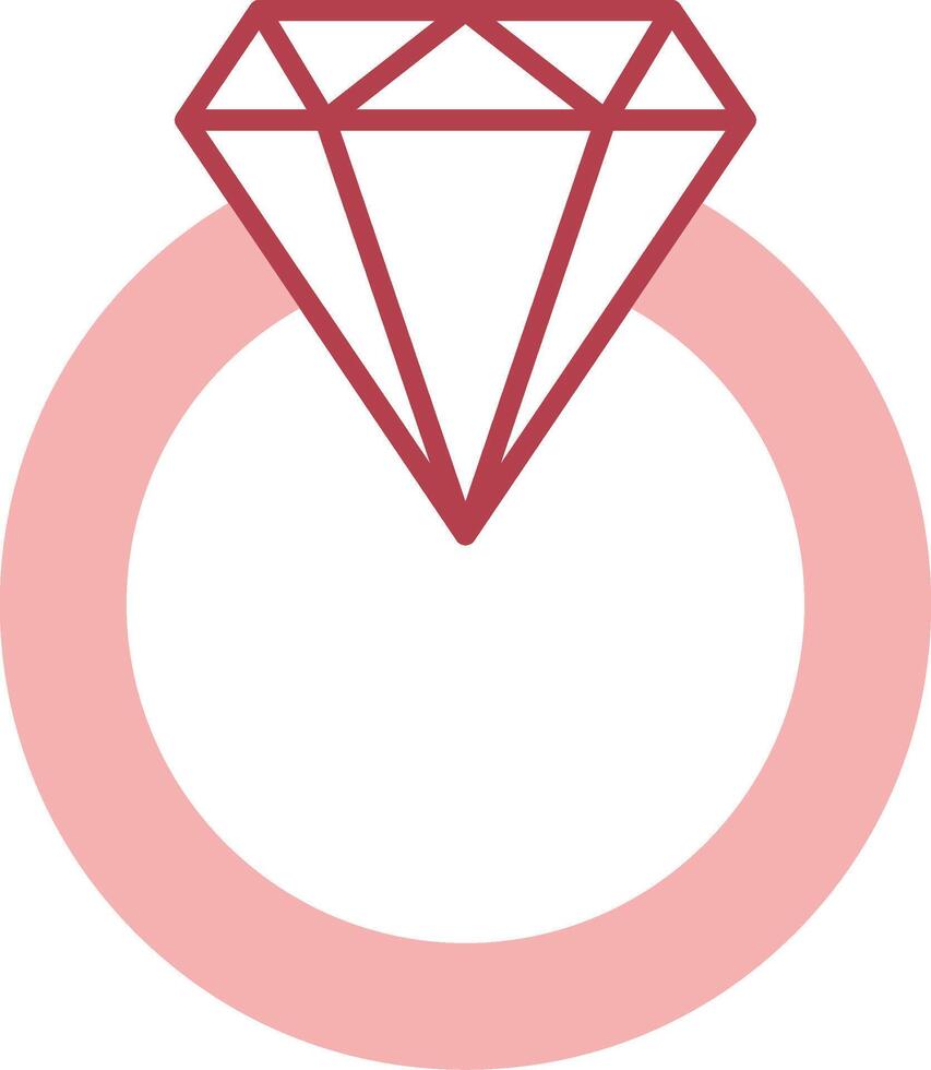 diamante anillo sólido dos color icono vector
