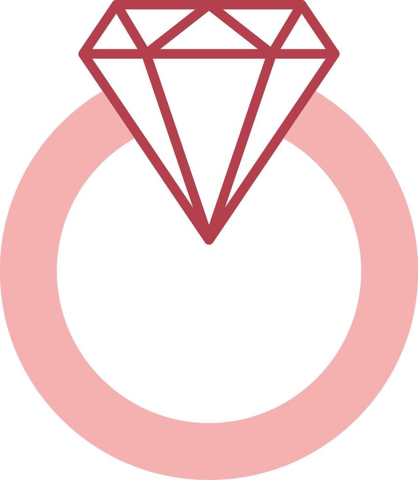Diamond Ring Solid Two Color Icon vector