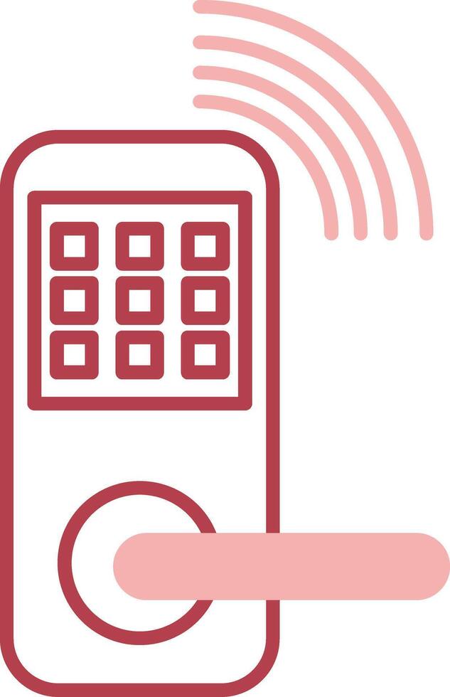 Smart Door Solid Two Color Icon vector