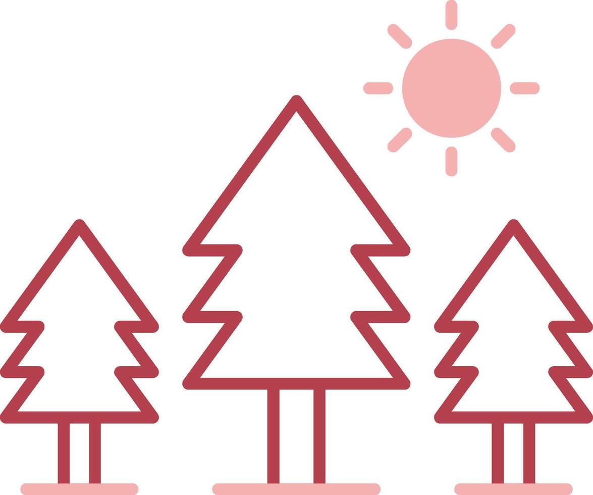 Pine Trees Solid Two Color Icon vector