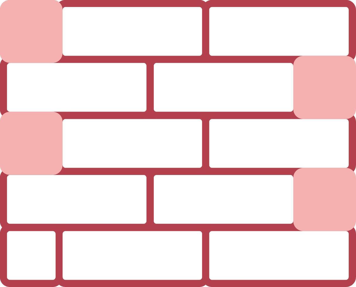 Brickwall Solid Two Color Icon vector