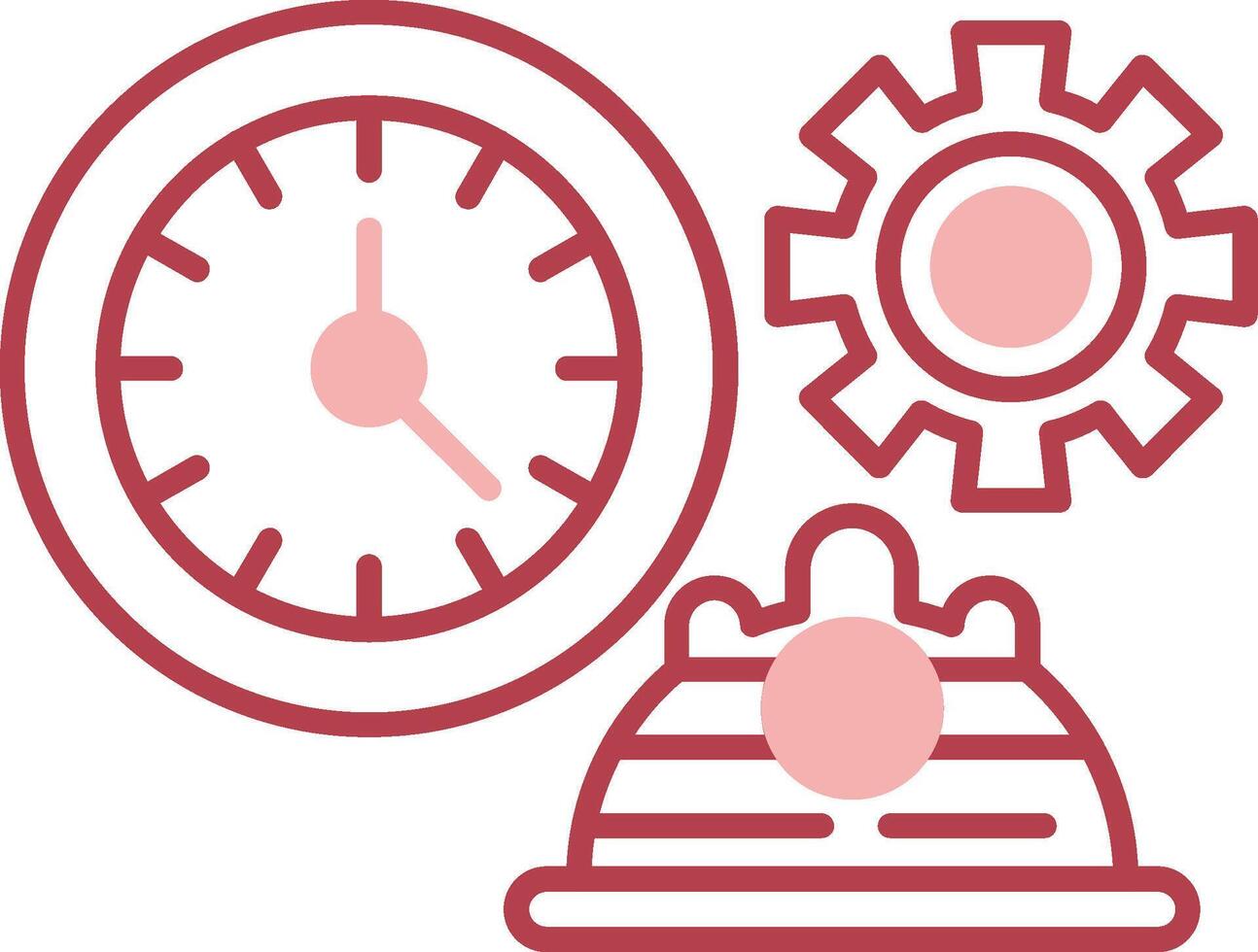 Working Hours Solid Two Color Icon vector