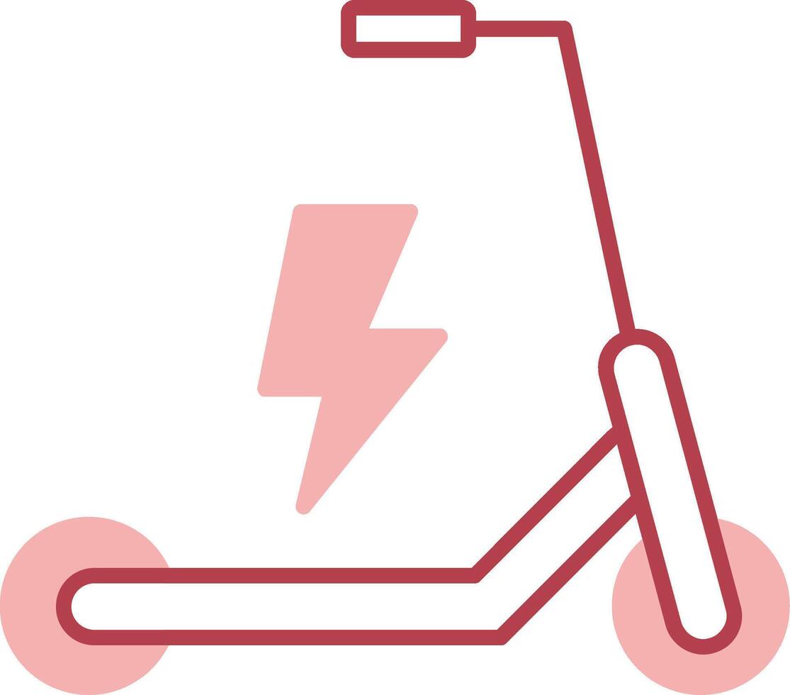 Electric Scooter Solid Two Color Icon vector