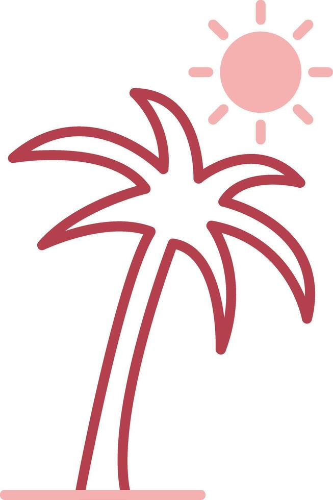 Plam Tree Solid Two Color Icon vector