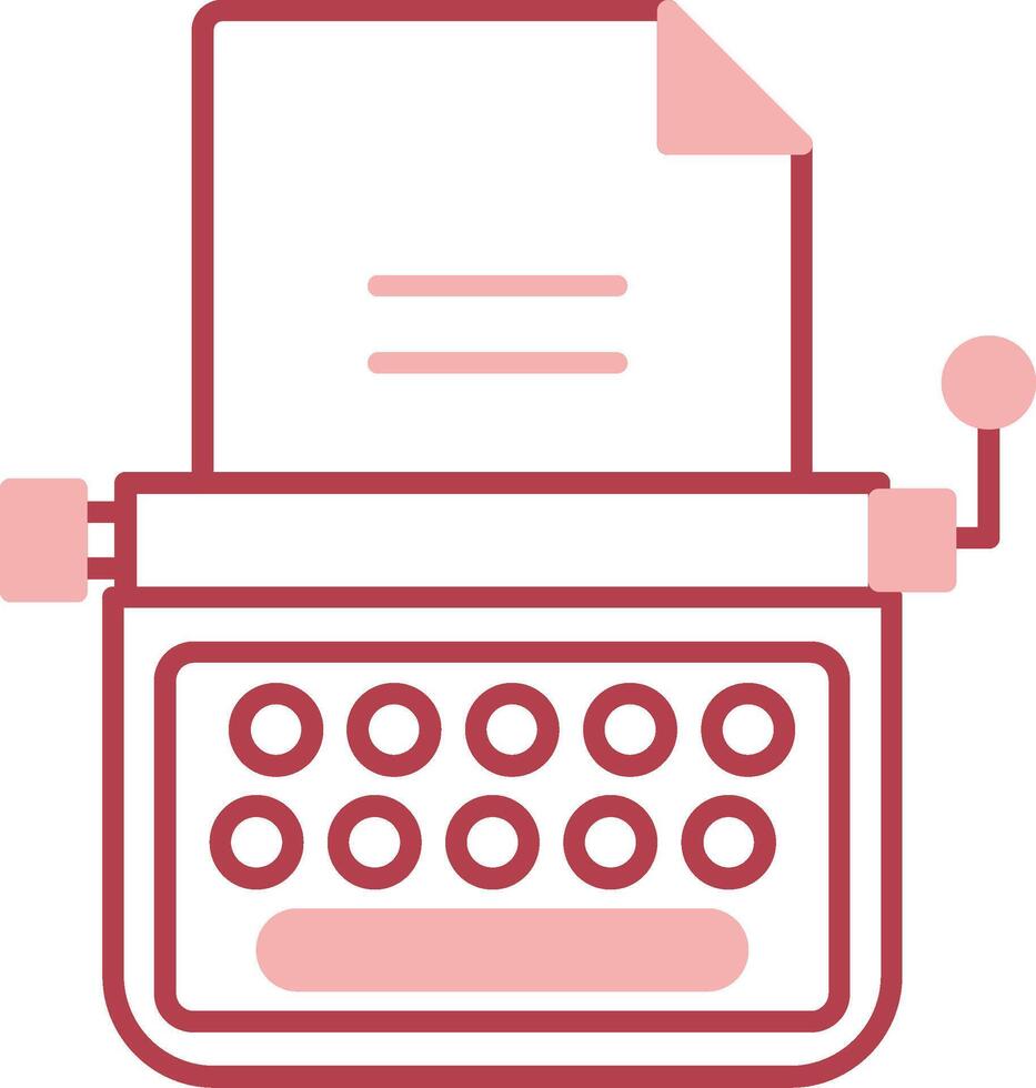máquina de escribir sólido dos color icono vector