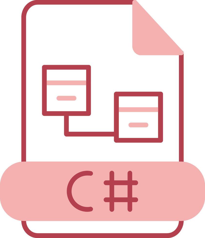 C Sharp Solid Two Color Icon vector