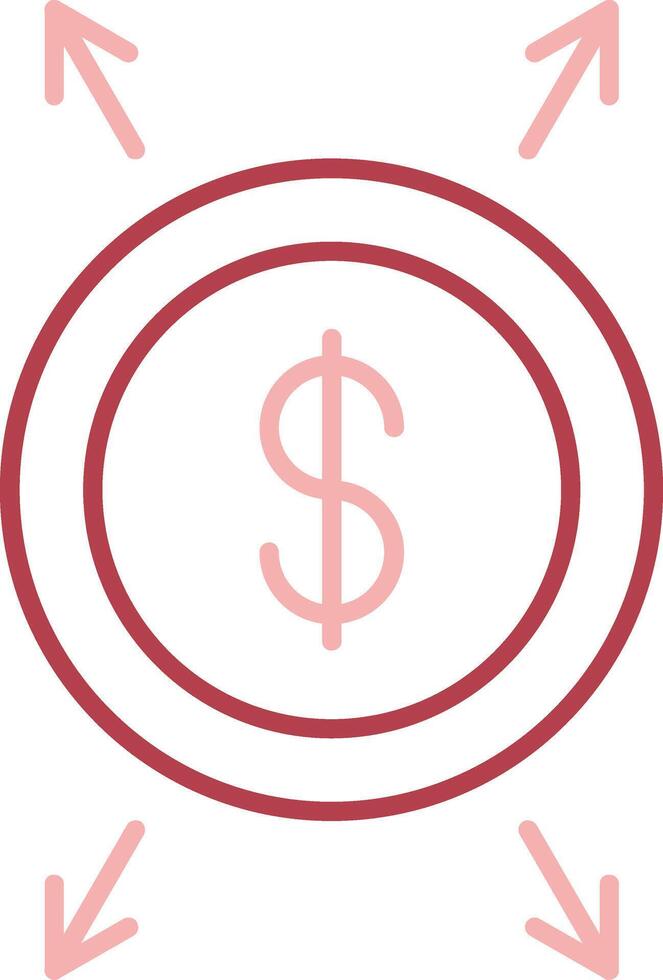 Dollar Solid Two Color Icon vector