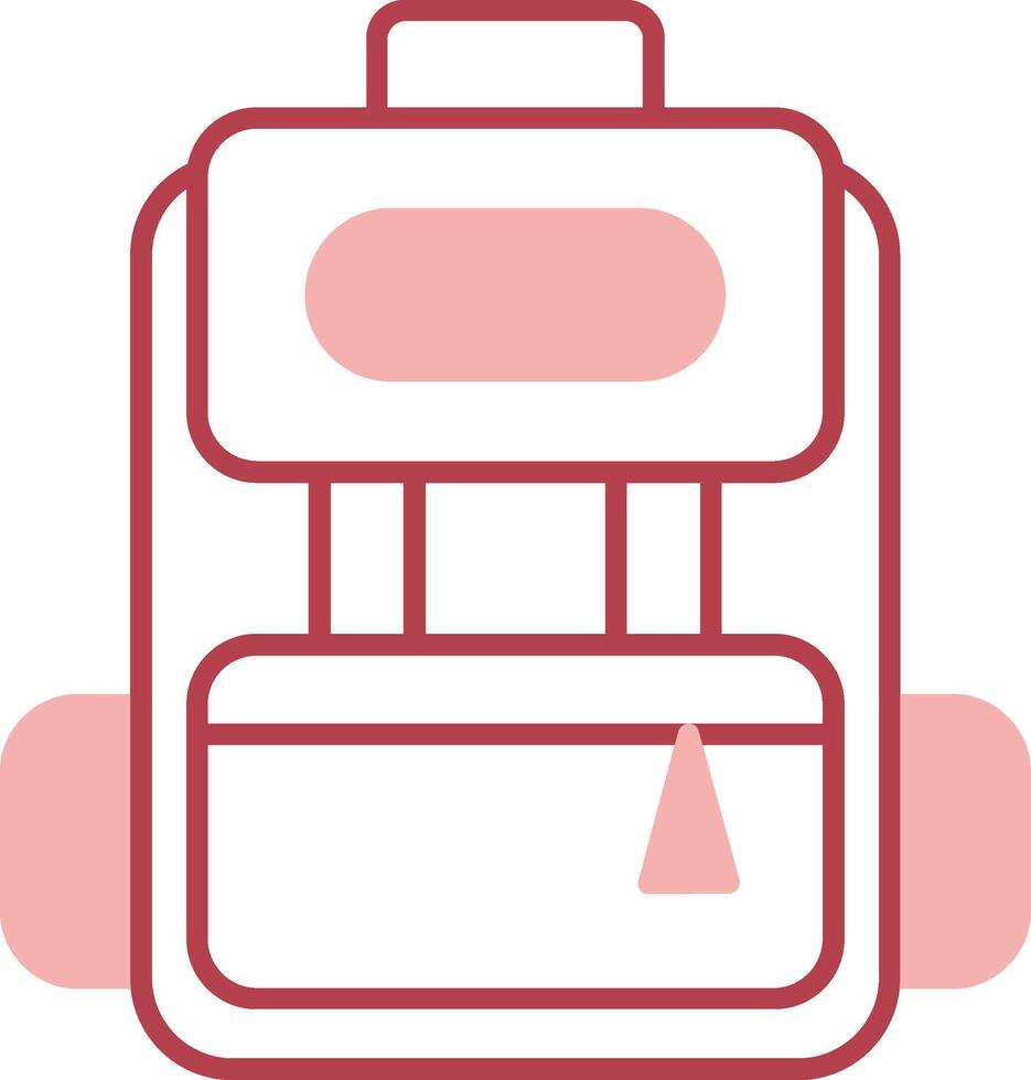 Backpack Solid Two Color Icon vector