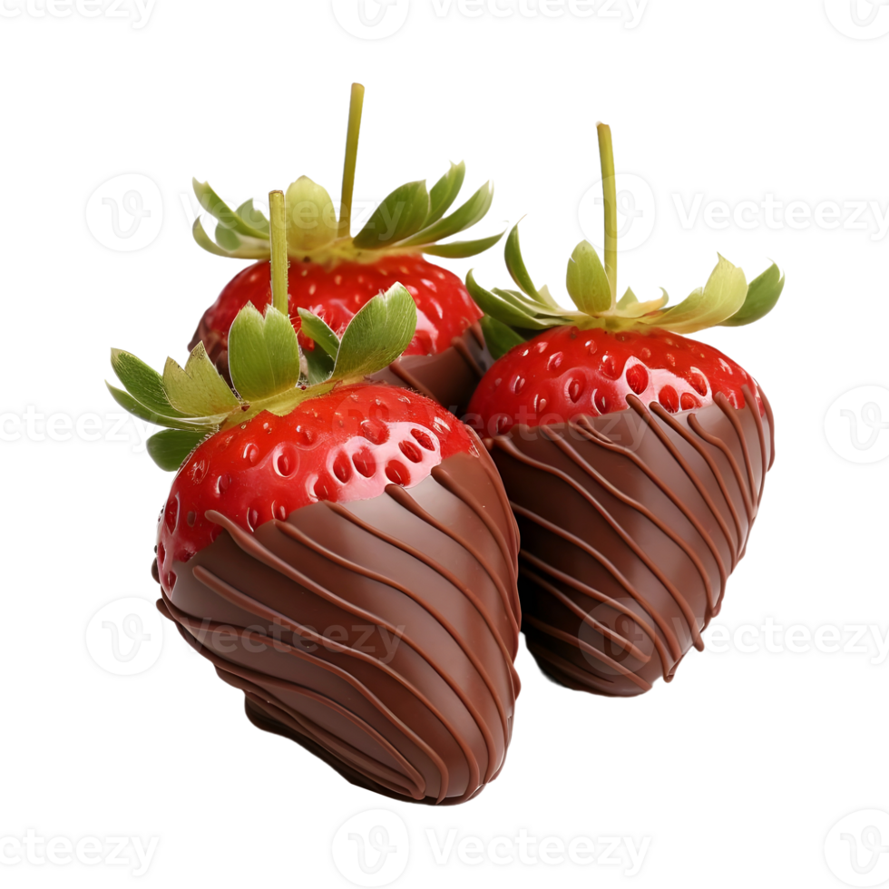 AI generated Strawberries with Chocolate on it on Transparent background - Ai Generated png