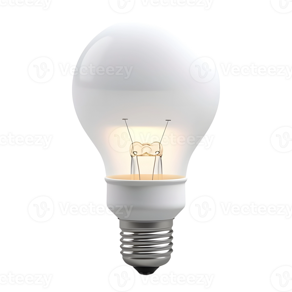 AI generated 3D Rendering of a Neon Electricity Bulb on Transparent Background - Ai Generated png