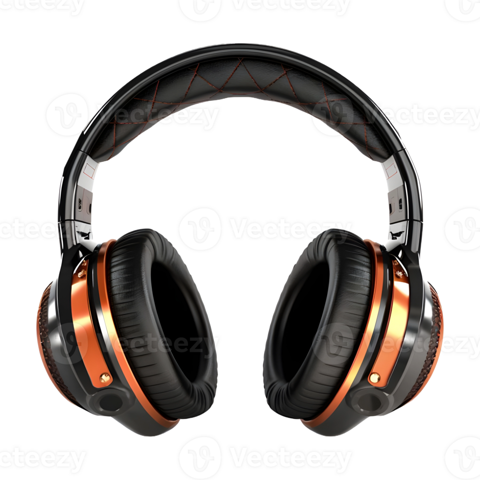 AI generated Black Headphone on Transparent background - Ai Generated png