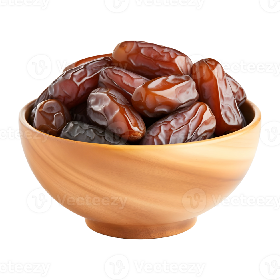AI generated Dates in a Bowl on Transparent background - Ai Generated png