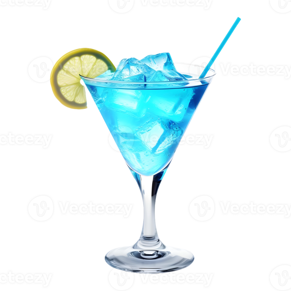 AI generated Blue Mocktail Drink on Transparent background - Ai Generated png