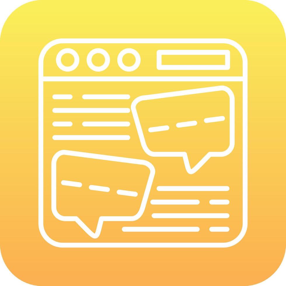 Browser Chat Vector Icon