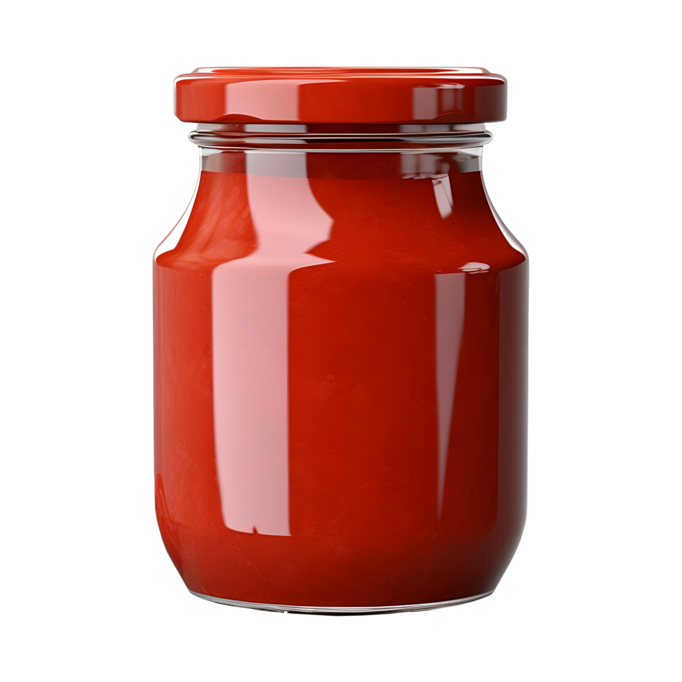 AI generated Red Ketchup Jar on Transparent background - Ai Generated png