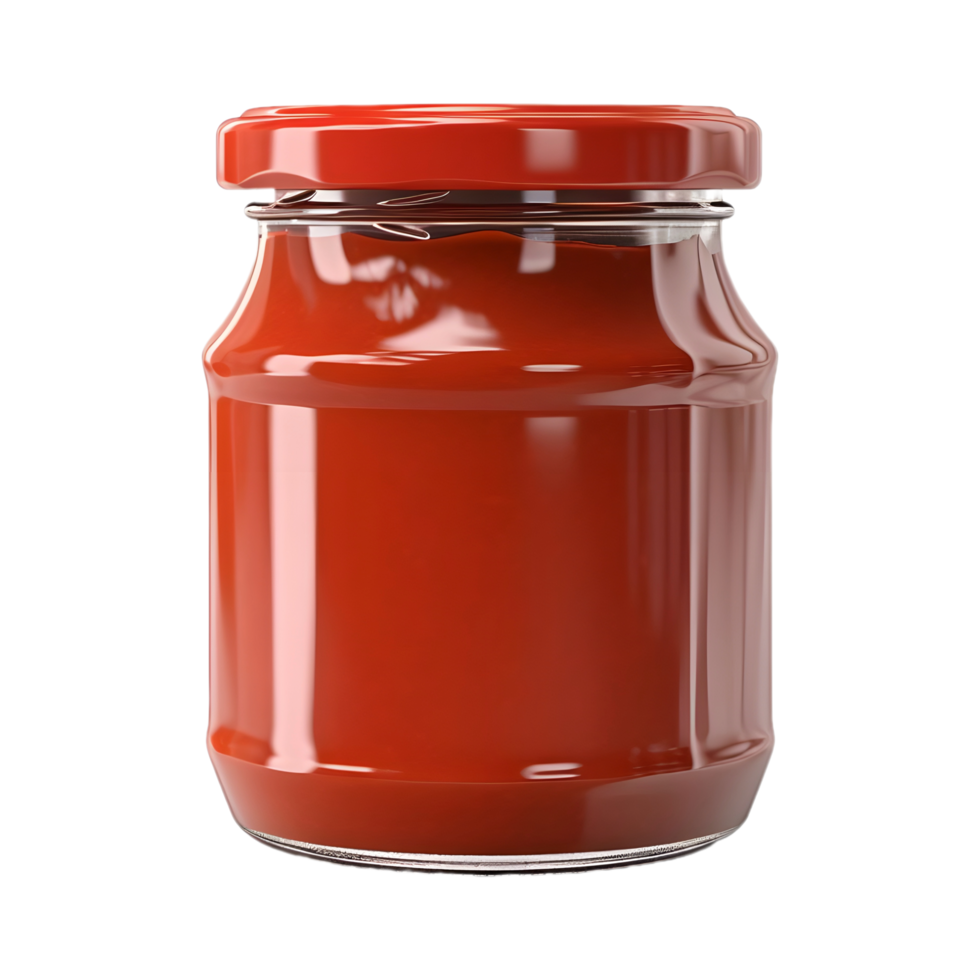 AI generated Red Ketchup Jar on Transparent background - Ai Generated png