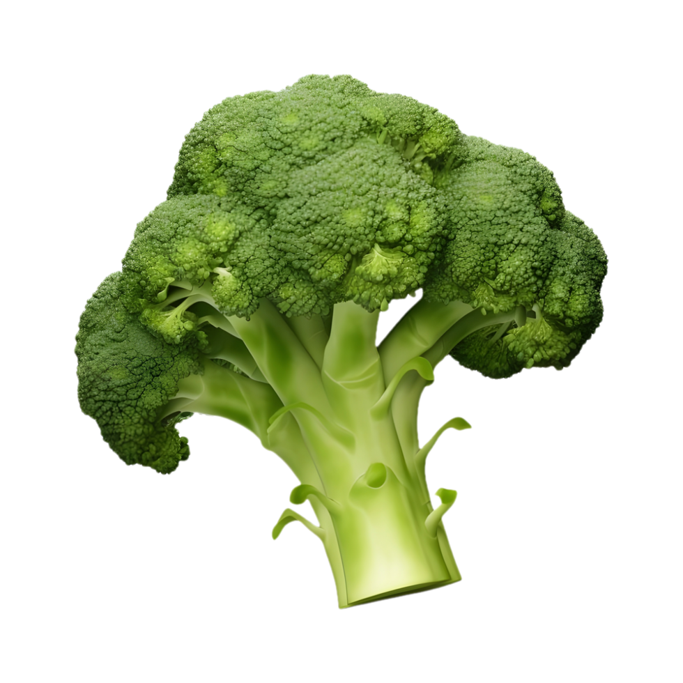 AI generated 3D Rendering of a Green Broccoli on Transparent Background - Ai Generated png