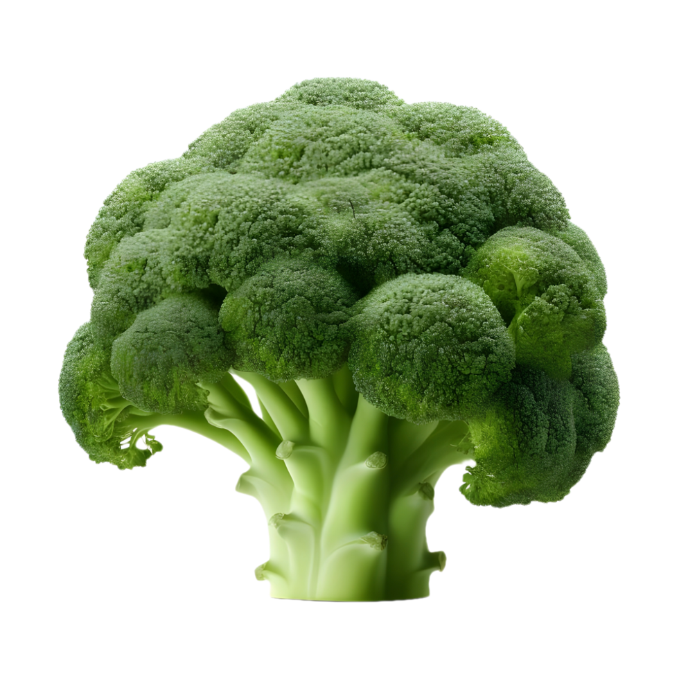 AI generated 3D Rendering of a Green Broccoli on Transparent Background - Ai Generated png