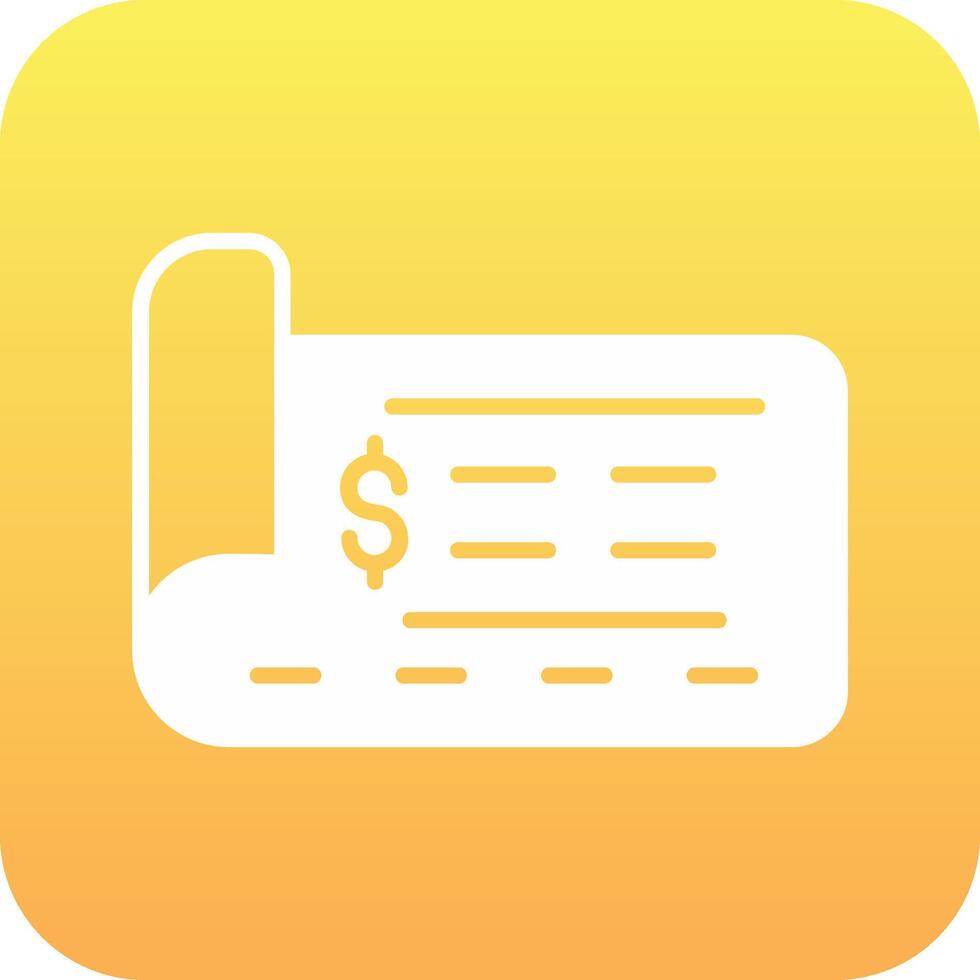 Bank Check Vector Icon