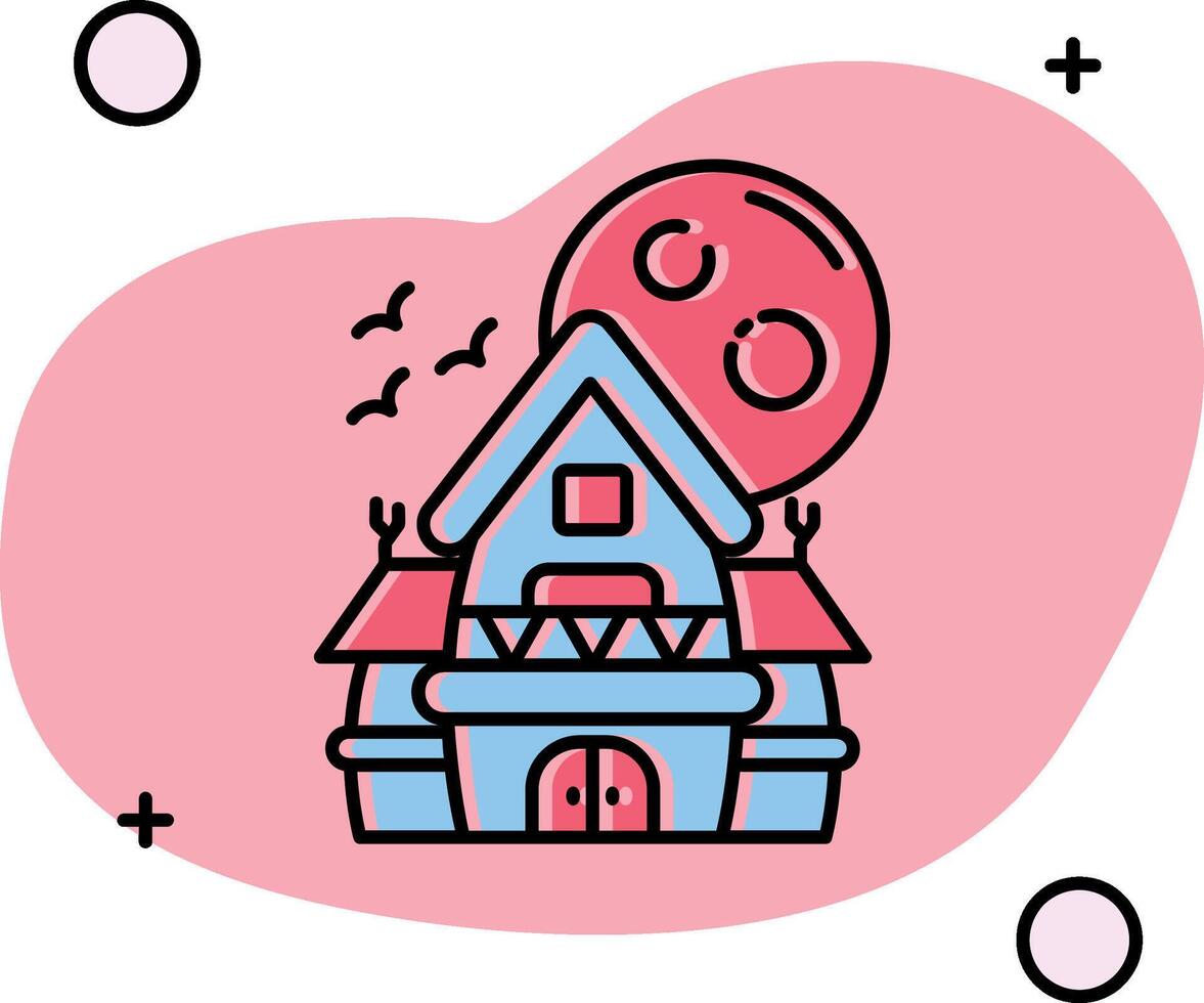 Haunted house Slipped Icon vector