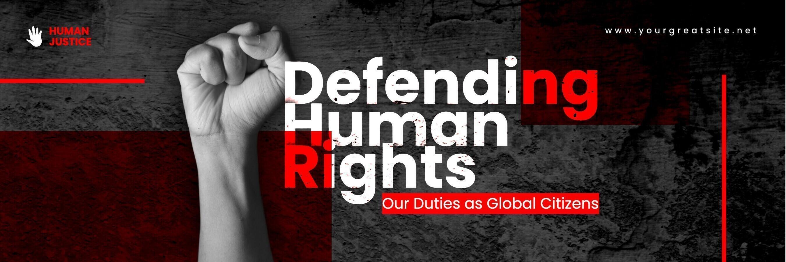 Defending Human Right Twitter Header template