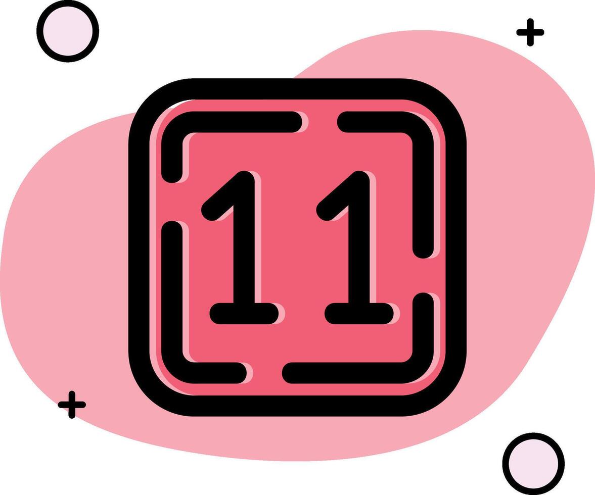 Eleven Slipped Icon vector