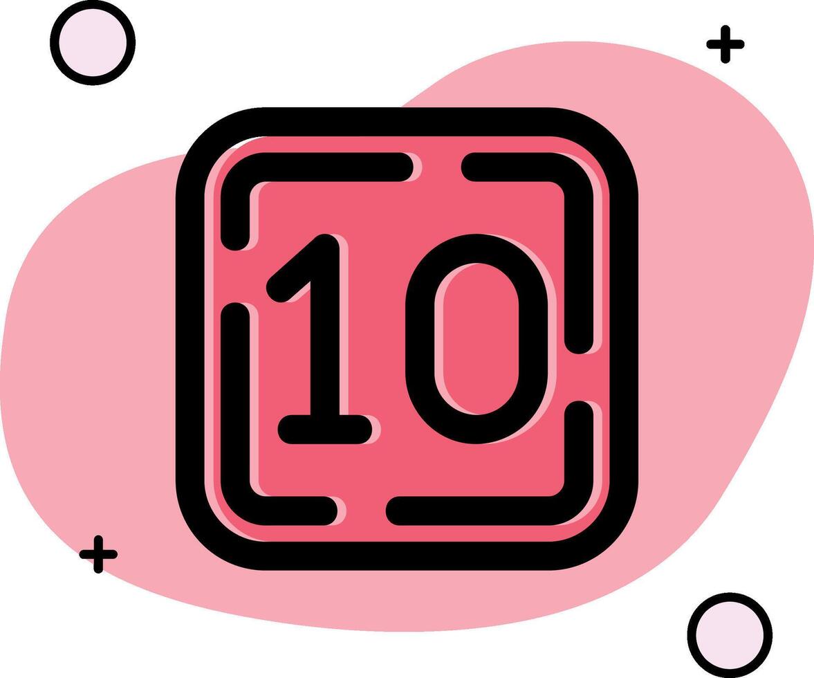 Ten Slipped Icon vector