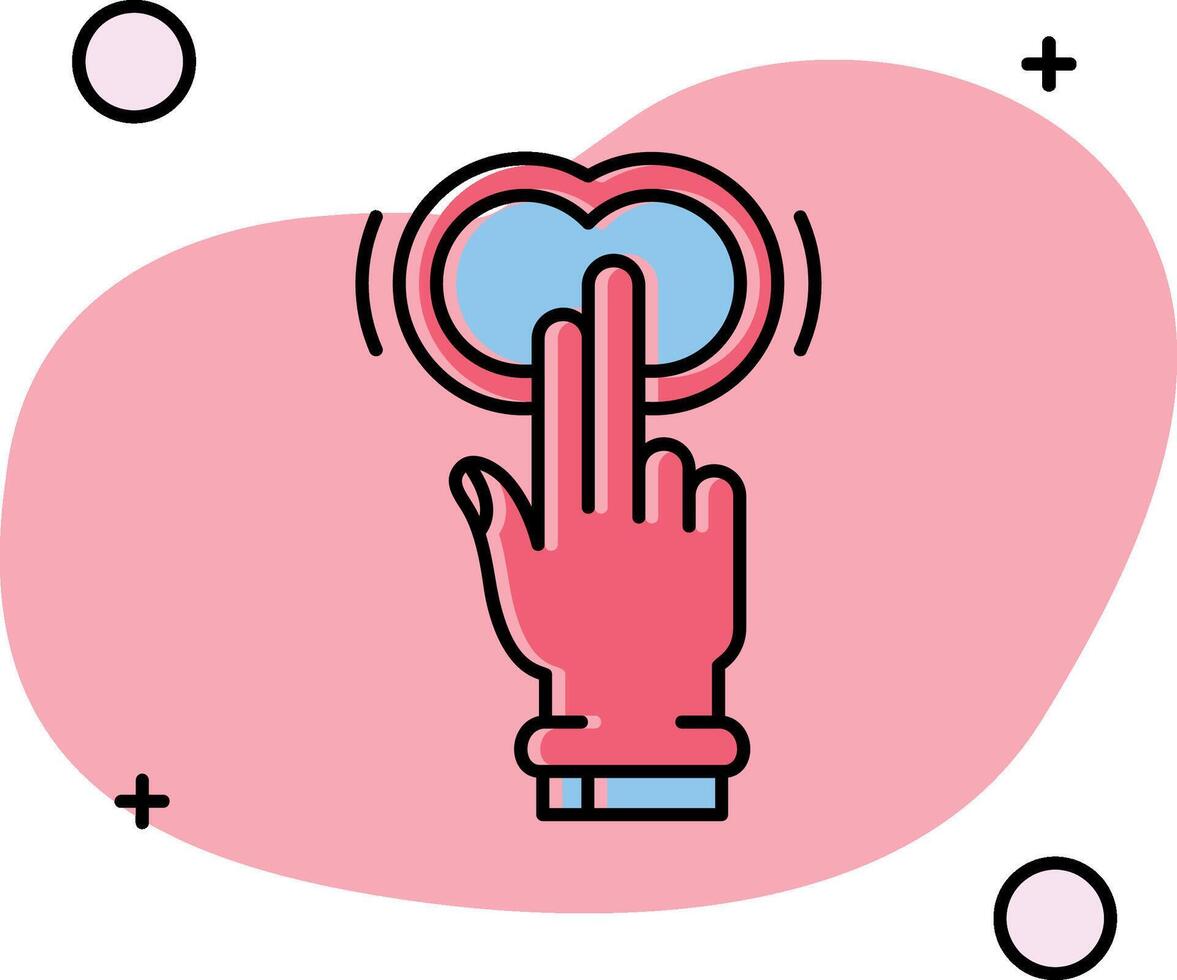 Two Fingers Double Tap Slipped Icon vector