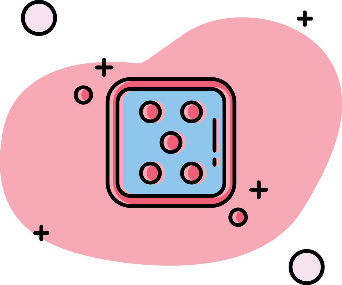 Dice five Slipped Icon vector