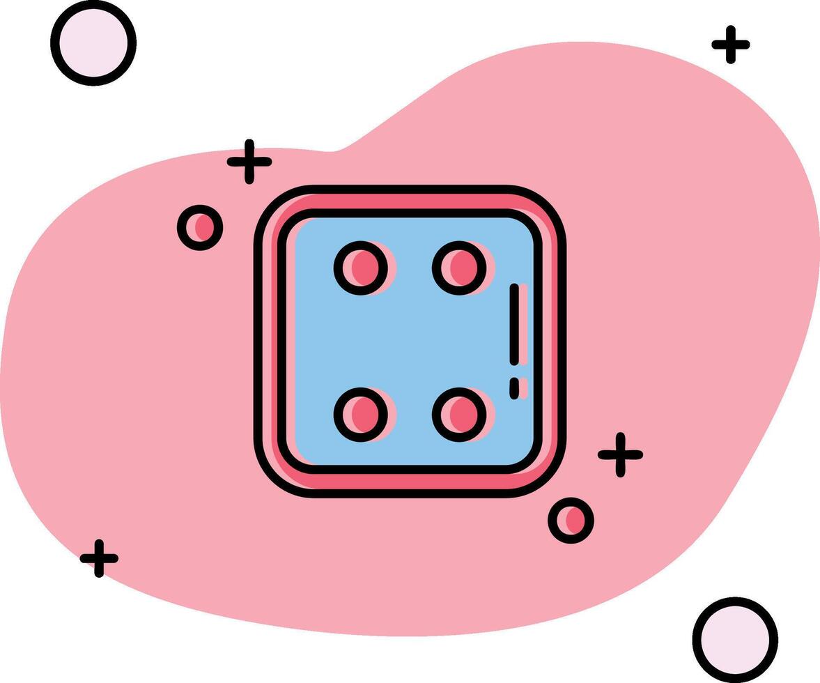 Dice four Slipped Icon vector