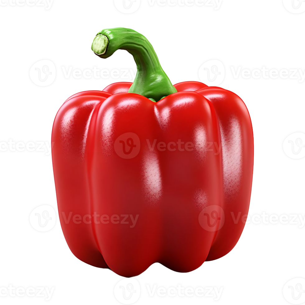 AI generated 3D Rendering of a Red Chili or Pepper on Transparent Background - Ai Generated png