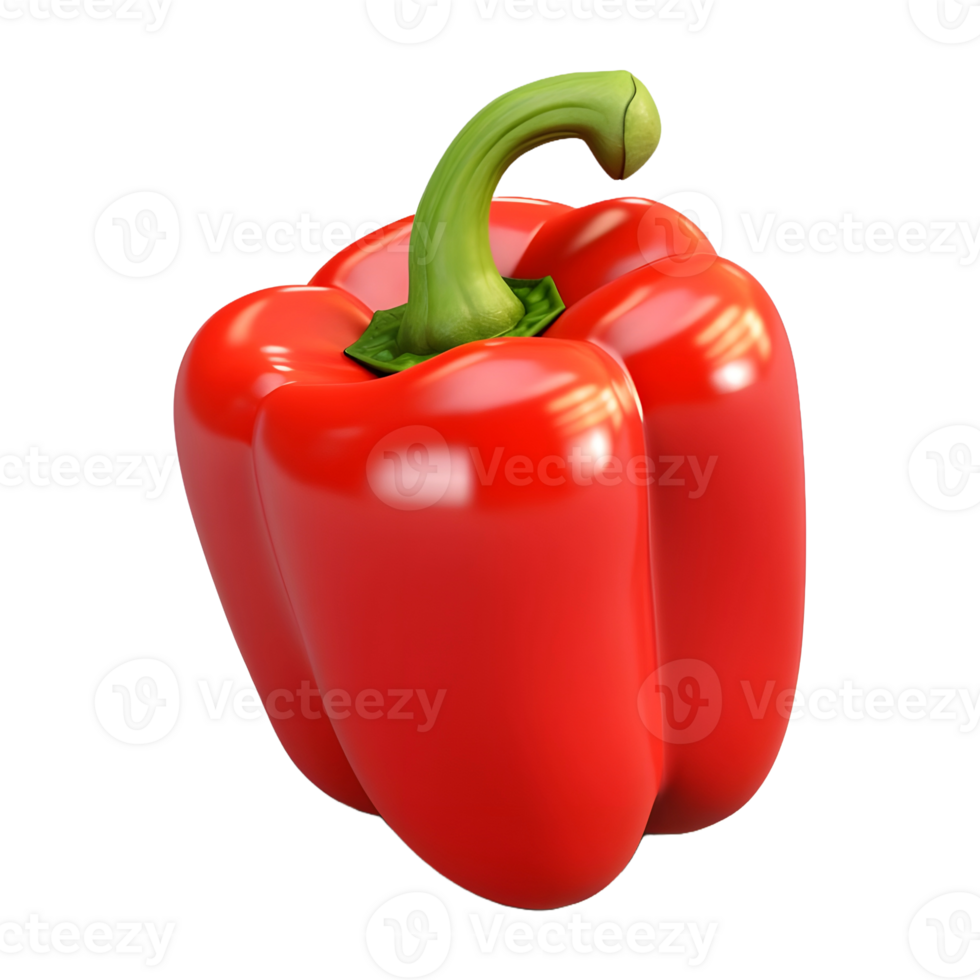 AI generated 3D Rendering of a Red Chili or Pepper on Transparent Background - Ai Generated png