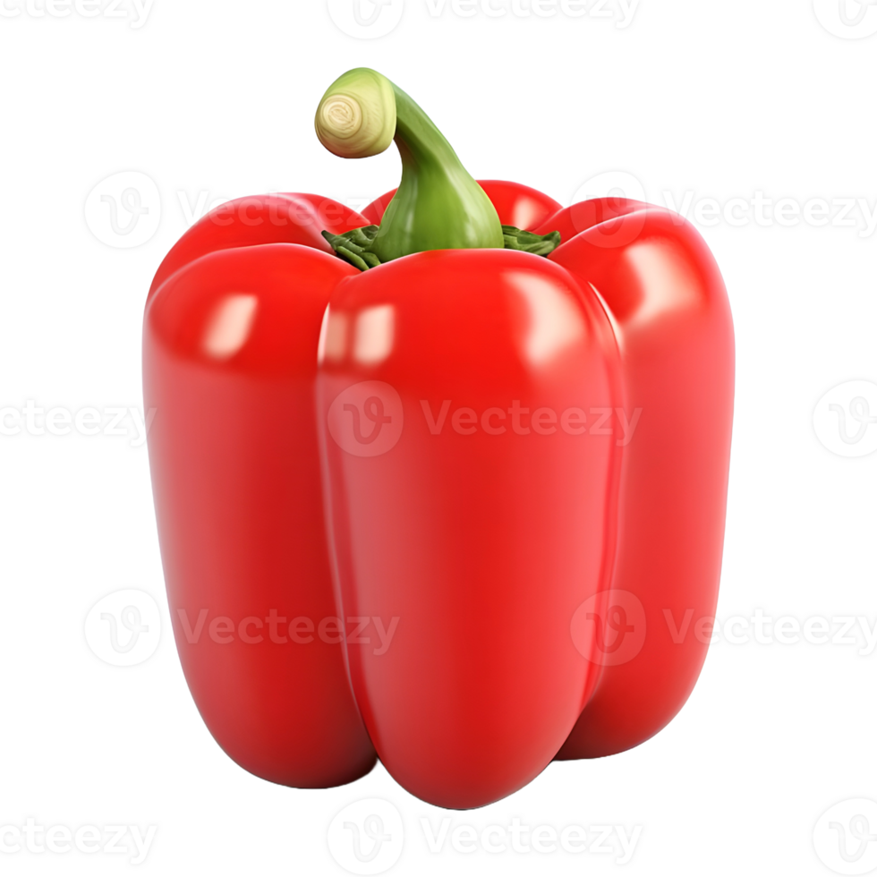 AI generated 3D Rendering of a Red Chili or Pepper on Transparent Background - Ai Generated png