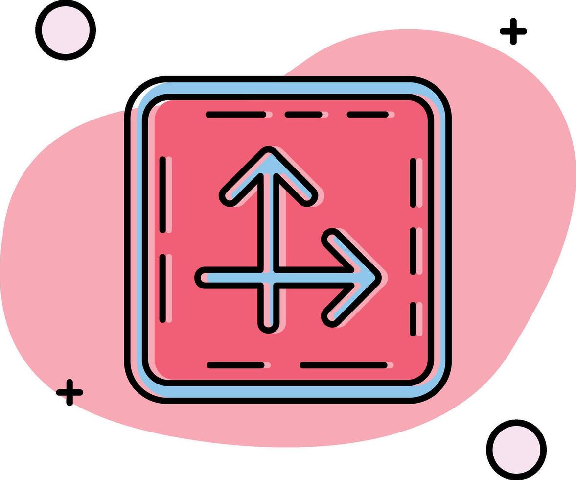 Intersect Slipped Icon vector